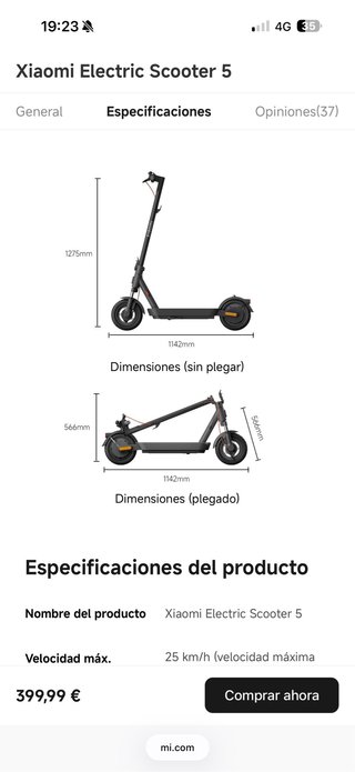 Patinete Eléctrico Xiaomi Scooter 5