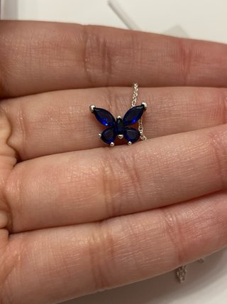 Conjunto Pandora Mariposa Azul Collar y Anillo