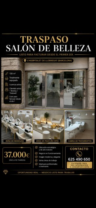 Traspaso Salón de Belleza en L'Hospitalet