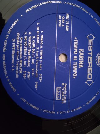 Vinilo Karina Tiempo al tiempo