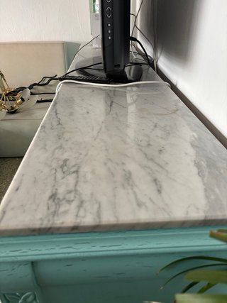 Aparador Vintage Azul con Encimera Mármol