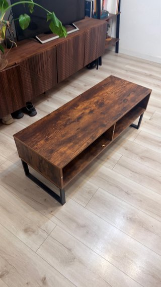 Mueble TV Madera Industrial Negro/Marrón