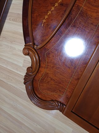 Estructura de cama retro de madera maciza 135x180
