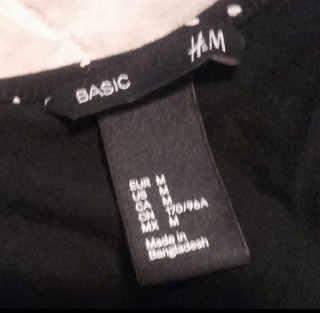 Vestido H&M negro con topos blancos
