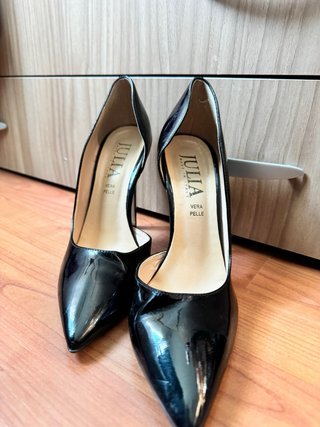 Scarpe tacco nere lucide