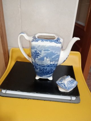 Tetera Johnson Brothers porcelana azul