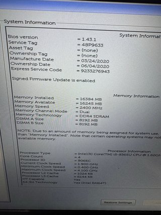 Portátil Dell Latitude 5400 i5 8GB RAM 256GB SSD