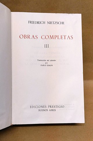 Friedrich Nietzsche Obras Completas, vol. III