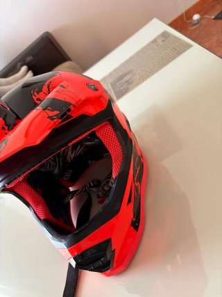 Casco de Cross Naranja y Negro