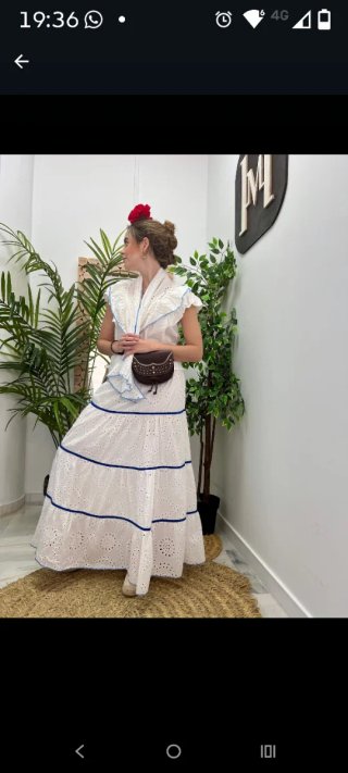 Falda Flamenca Blanca Talla Única