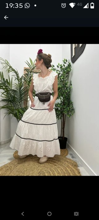 Falda Flamenca Blanca Talla Única