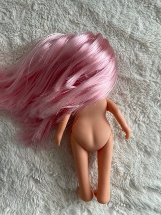 Muñeca Pelo Rosa Nueva