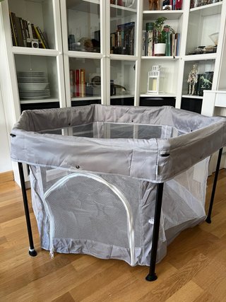Parque infantil plegable gris