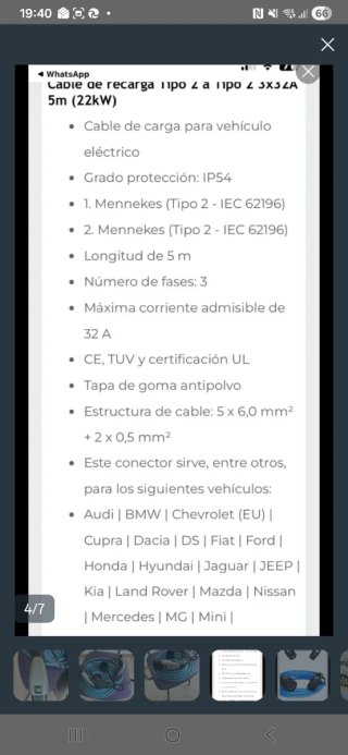 Cable de carga BMW para vehículos eléctricos
