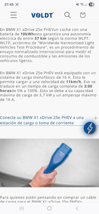 Cable de carga BMW para vehículos eléctricos