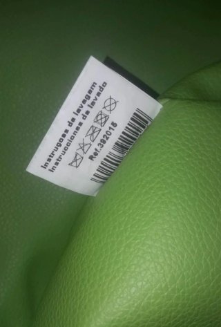Puff pera XL verde polipiel