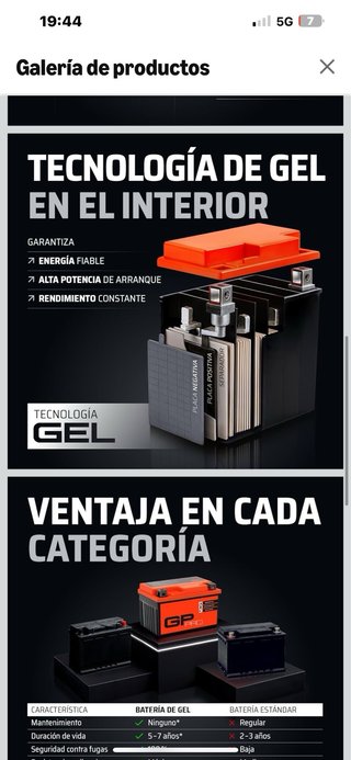 Batería GP-PRO GTX7A-BS 12V 7Ah