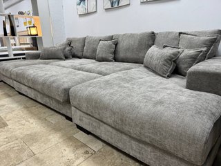Sofá Seccional Premium Gris + Puff