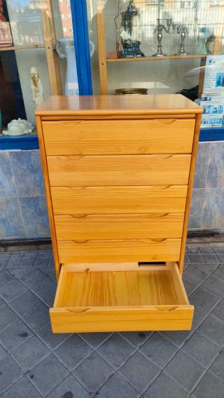 Cómoda de madera 6 cajones madera pino 640513971