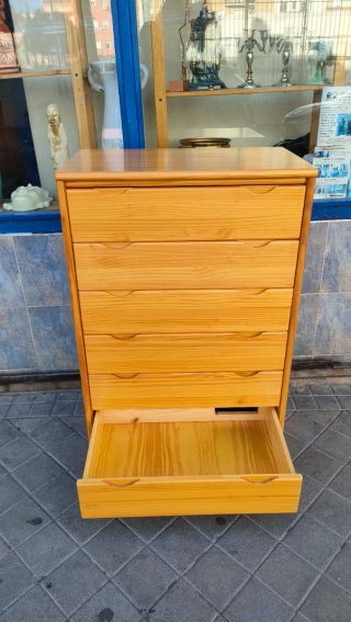 Cómoda de madera 6 cajones madera pino 640513971
