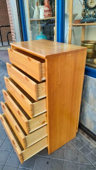 Cómoda de madera 6 cajones madera pino 640513971