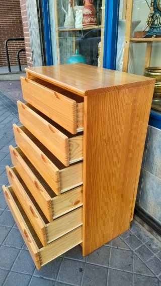 Cómoda de madera 6 cajones madera pino 640513971