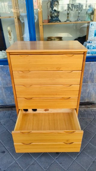 Cómoda de madera 6 cajones madera pino 640513971