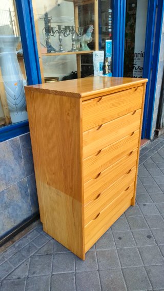 Cómoda de madera 6 cajones madera pino 640513971