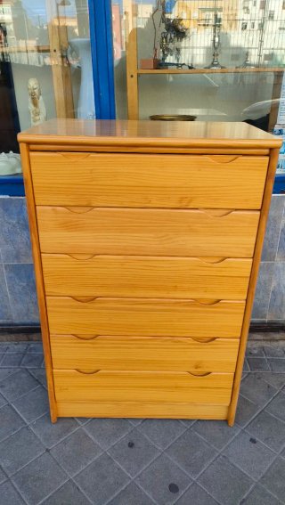 Cómoda de madera 6 cajones madera pino 640513971