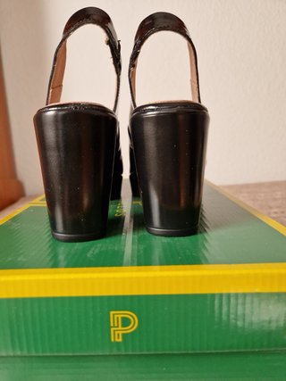 Sandalias Pitillos Talla 35 Tacón Negro