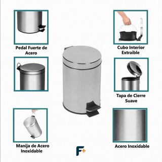 Cestino Bagno 5L Acciaio Inox