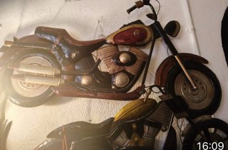 Motos Decorativas Metal Doradas