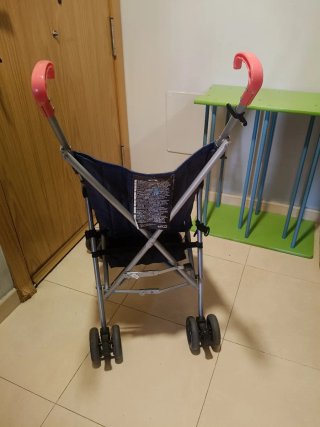 Carrito plegable rayas azules y blancas