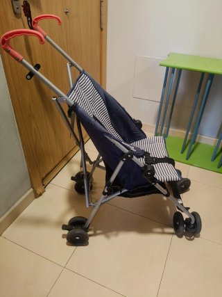 Carrito plegable rayas azules y blancas