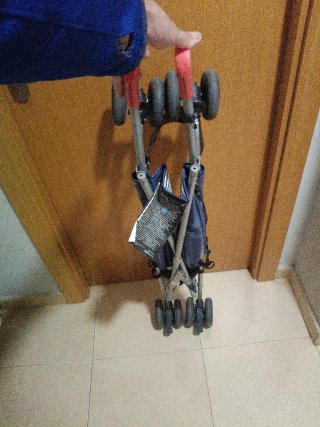 Carrito plegable rayas azules y blancas