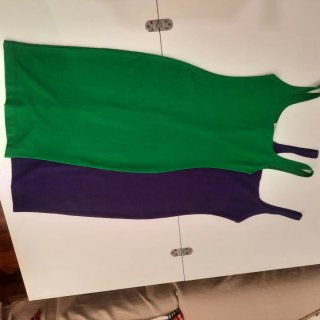 2 Vestidos Midi Zara Tirantes Verde y Morado