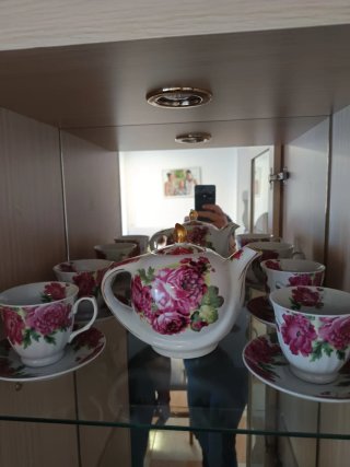 Juego de café porcelana floral