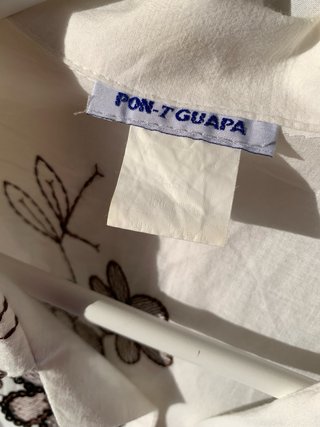 Blusa  Retro Pon.t Guapa bordada.100%algodón