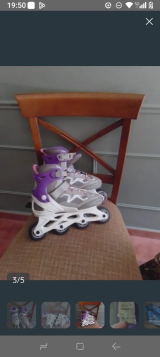 Patines Niña Talla 35 Rosa y Morado