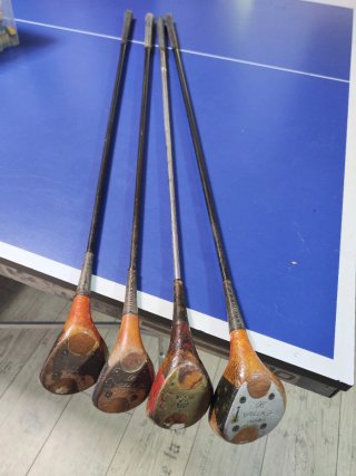 Juego 4 Maderas Golf Vintage Colección