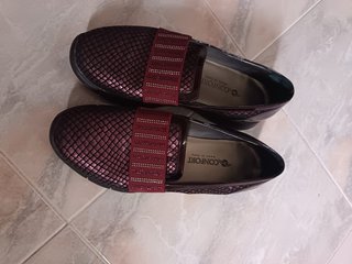 Scarpe Comfort donna oro e rosse