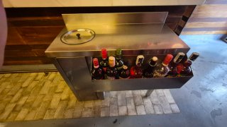 Estación de coctelería de acero inoxidable