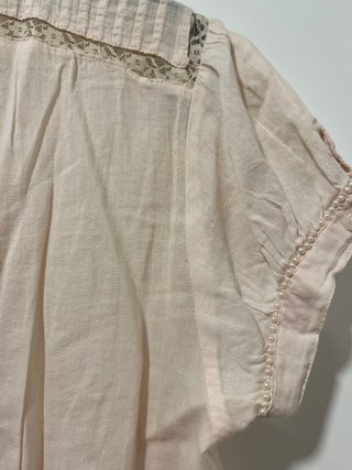 Blusa Zara Basic Perlitas Talla L