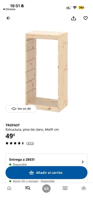 Estantería Juguetes TROFAST Ikea + 3 Cajones
