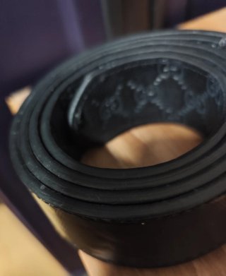 Cintura in pelle nera da uomo taglia 115cm