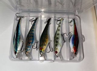 Pack de 5 señuelos tipo minnow - sin usar