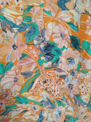 Vestido estampado floral naranja