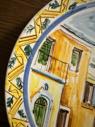 Piatto ceramica dipinto a mano