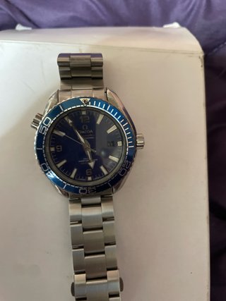 Omega Reloj Azul y Plateado