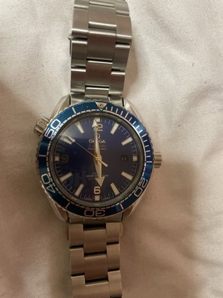 Omega Reloj Azul y Plateado